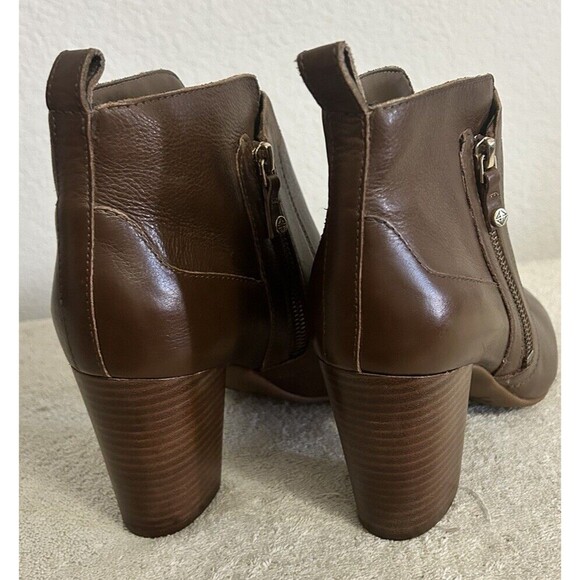Antonio Melani Women's Size 10M Brown Double Zipper Leather Booties Harlen - Picture 3 of 11